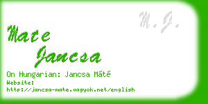 mate jancsa business card
