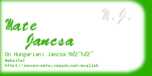 mate jancsa business card